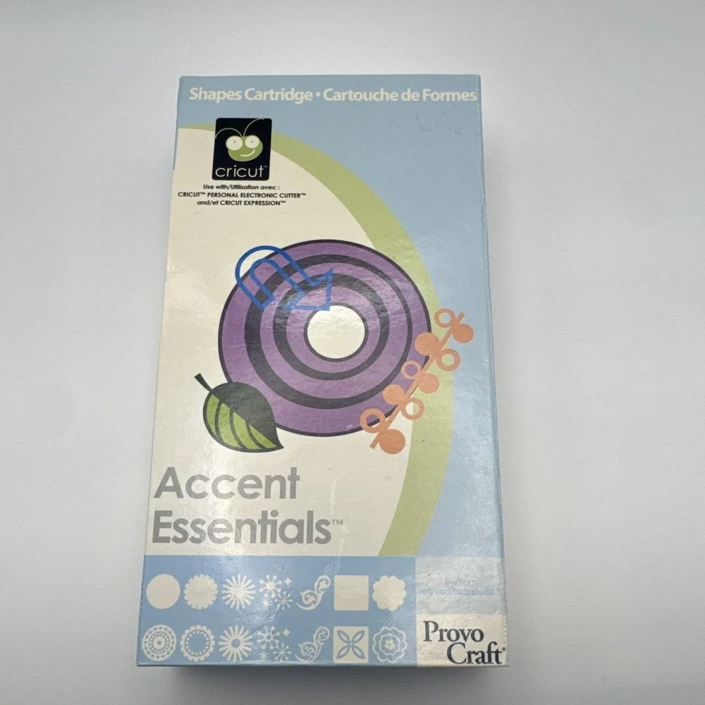 Cricut Accent Essentials Die Cutting Cartridge Provo Craft Shapes 29-0391
